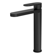Nui Cyprus High Rise Mono Basin Mixer Contemporary Matt Black Brass 290x52x190mm - JJ Building Materials