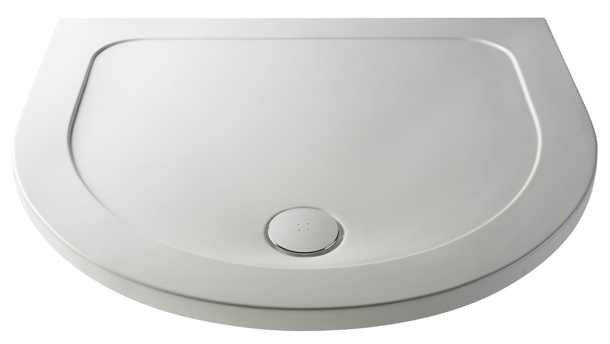 Nui D Shape Trays D Shape Shower Tray 1050mm Contemporary White Acrylic Capped ABS Caco3 And Pu - JJ Building Materials