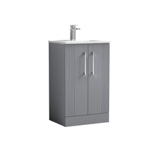 Nui Deco 500mm Floor Standing 2 Door Vanity & Basin 2 Contemporary Satin Grey MFC Painted Gloss 828x505x395mm - JJ Building Materials