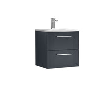 Nui Deco 500mm Wall Hung 2 Drawer Vanity & Basin 4 Contemporary Soft Black MFC Painted Gloss 530x510x440mm - JJ Building Materials