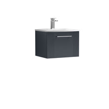 Nui Deco 500mm Wall Hung Single Drawer Vanity & Basin 4 Contemporary Soft Black MFC Painted Gloss 389x510x440mm - JJ Building Materials