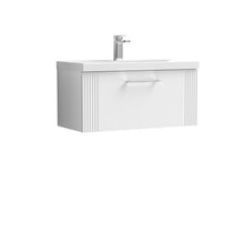 Nui Deco 800mm Wall Hung Single Drawer Vanity & Basin 3 Contemporary Satin White MFC Painted Gloss 409x810x395mm - JJ Building Materials
