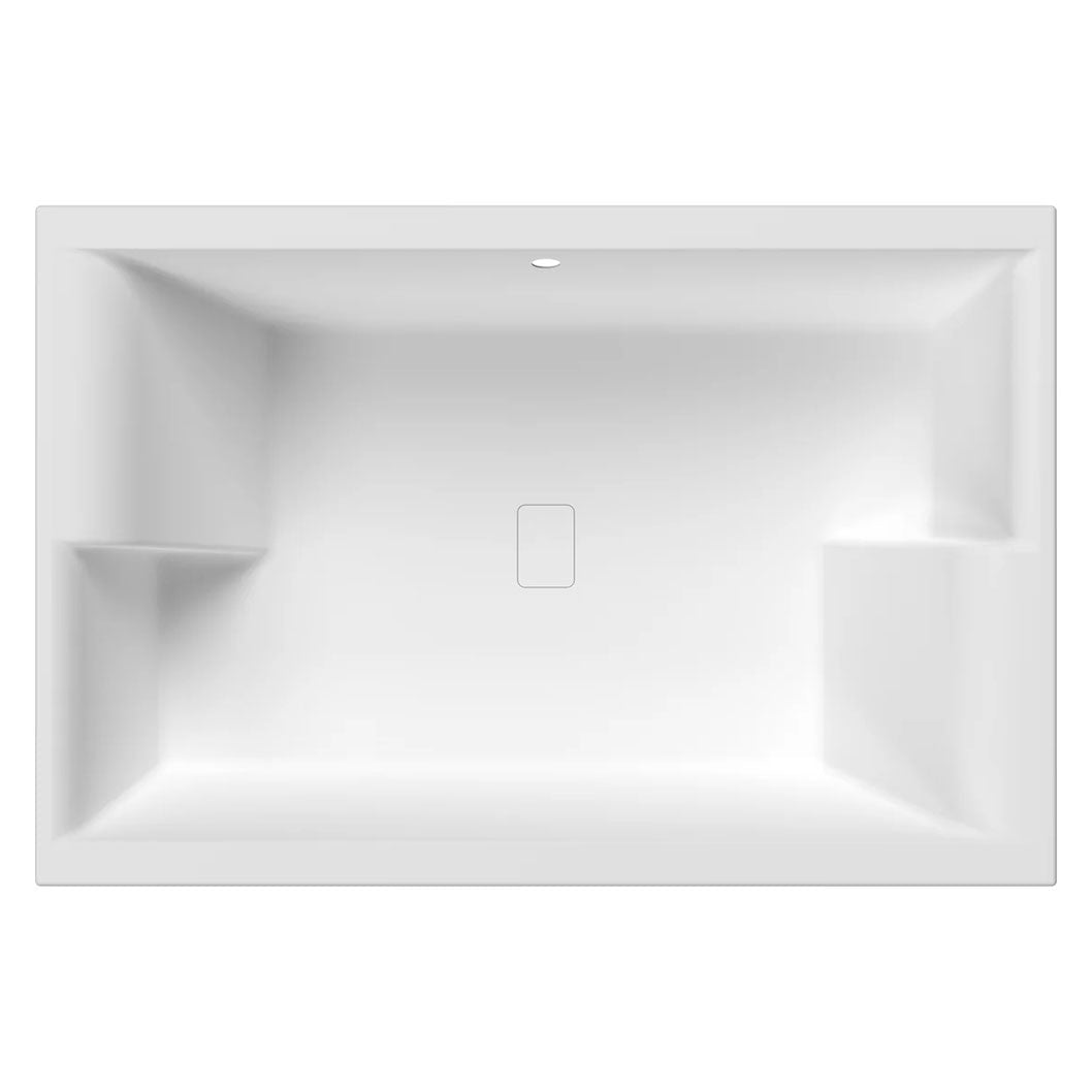 Nui Double Ended Inset Spa Bath Contemporary Gloss White Acrylic - JJ Building Materials