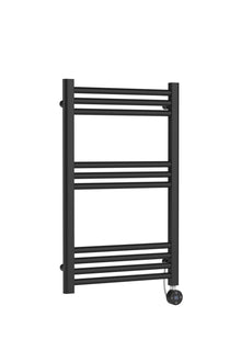 Nui Electric Bar Towel Rails Round Straight Towel Radiator 800x500 Contemporary Anthracite Steel 800x500x30mm - JJ Building Materials