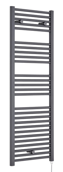 Nui Electric Towel Rail Contemporary Anthracite Steel 1375x480x30mm - JJ Building Materials