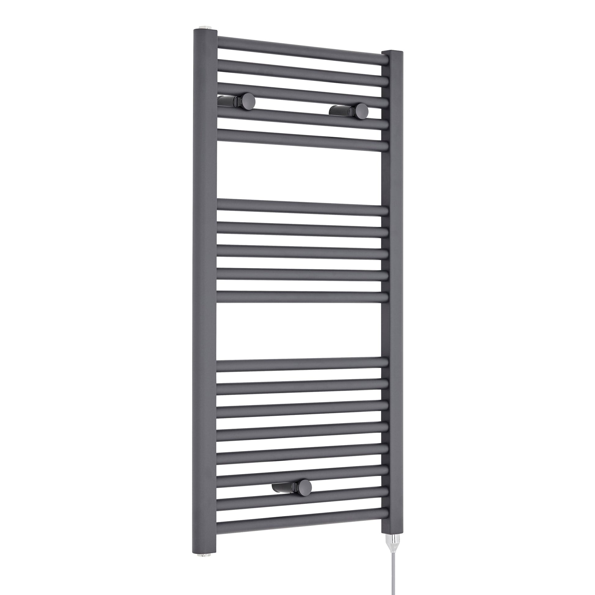 Nui Electric Towel Rail Contemporary Anthracite Steel 920x480x30mm - JJ Building Materials