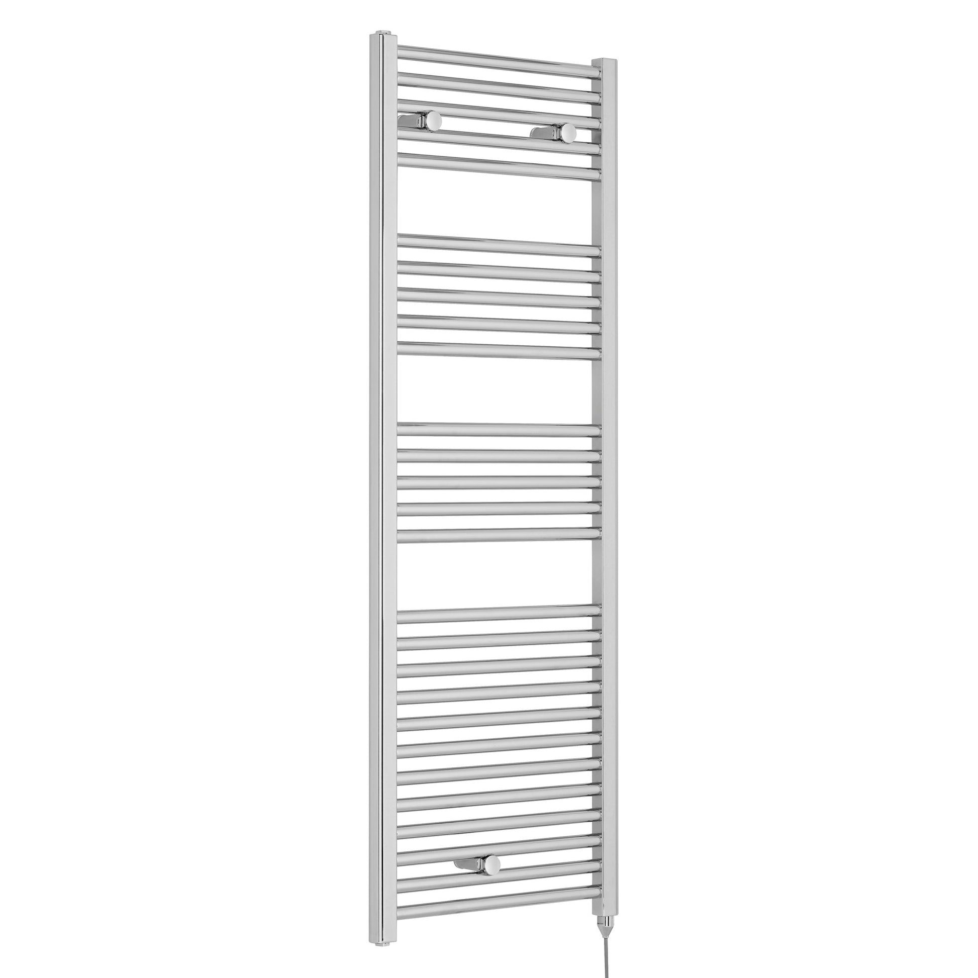 Nui Electric Towel Rail Contemporary Chrome Steel 1375x480x30mm - JJ Building Materials