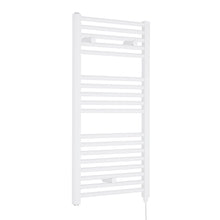 Nui Electric Towel Rail Contemporary White Steel 920x480x30mm - JJ Building Materials