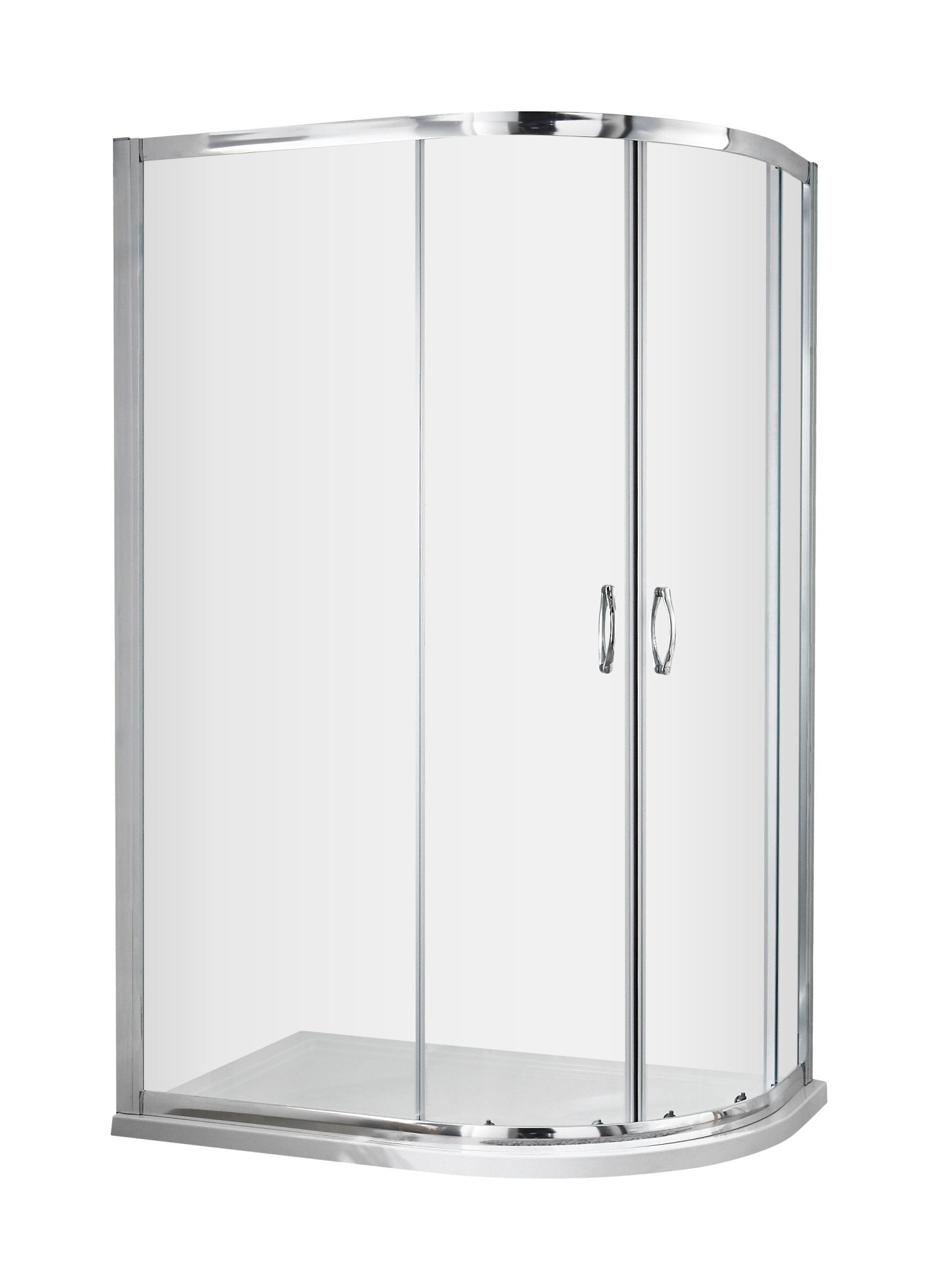 Nui Ella 1850 X 1200 X 800mm Offset Quad Enclosure Contemporary Chrome Aluminium 1850x1180x780mm - JJ Building Materials