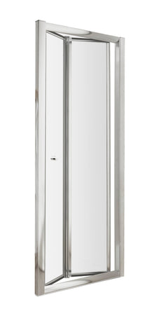 Nui Ella 1850 X 760mm Bi - folding Shower Door Contemporary Chrome Aluminium 1850x750x44mm - JJ Building Materials