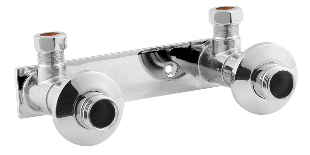 Nui Fast - fit Bracket For Bar Thermostats Contemporary Chrome Brass 105x190x60mm - JJ Building Materials