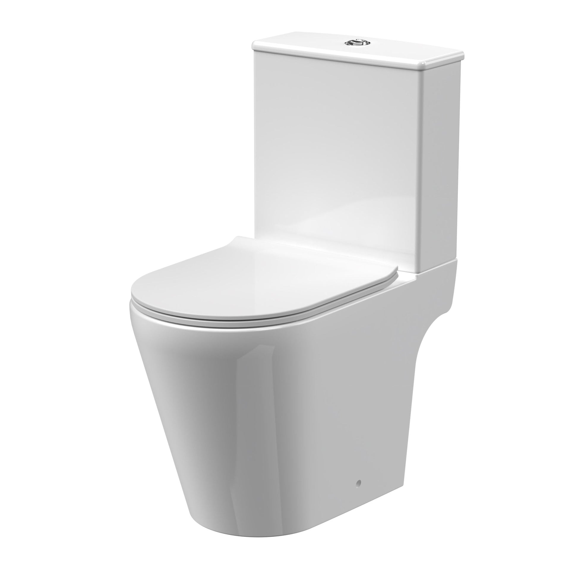 Nui Fenton Rimless Pan, Cistern & Pp Seat Contemporary White Vitreous China 800x370x605mm - JJ Building Materials