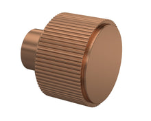 Nui Fluted Furniture Knob Contemporary Brushed Bronze Aluminium 30x30x30mm - JJ Building Materials