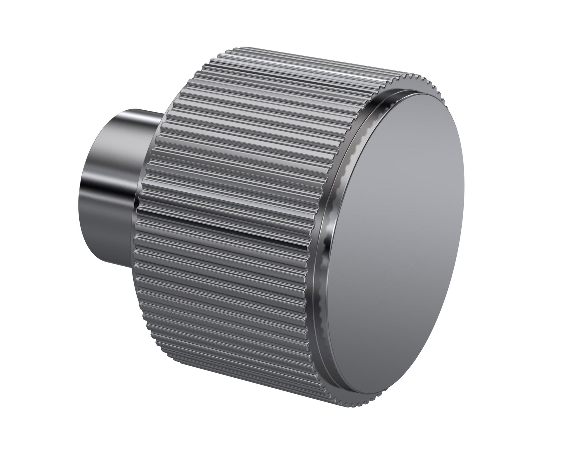 Nui Fluted Furniture Knob Contemporary Brushed Pewter Aluminium 30x30x30mm - JJ Building Materials