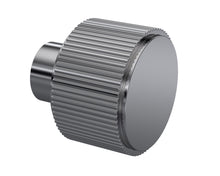 Nui Fluted Furniture Knob Contemporary Brushed Pewter Aluminium 30x30x30mm - JJ Building Materials
