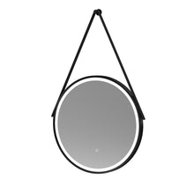 Nui Framed Led Touch Sensor Mirrors 600mm Round Illuminated Mirror Contemporary Matt Black Aluminium 600x600x40mm - JJ Building Materials