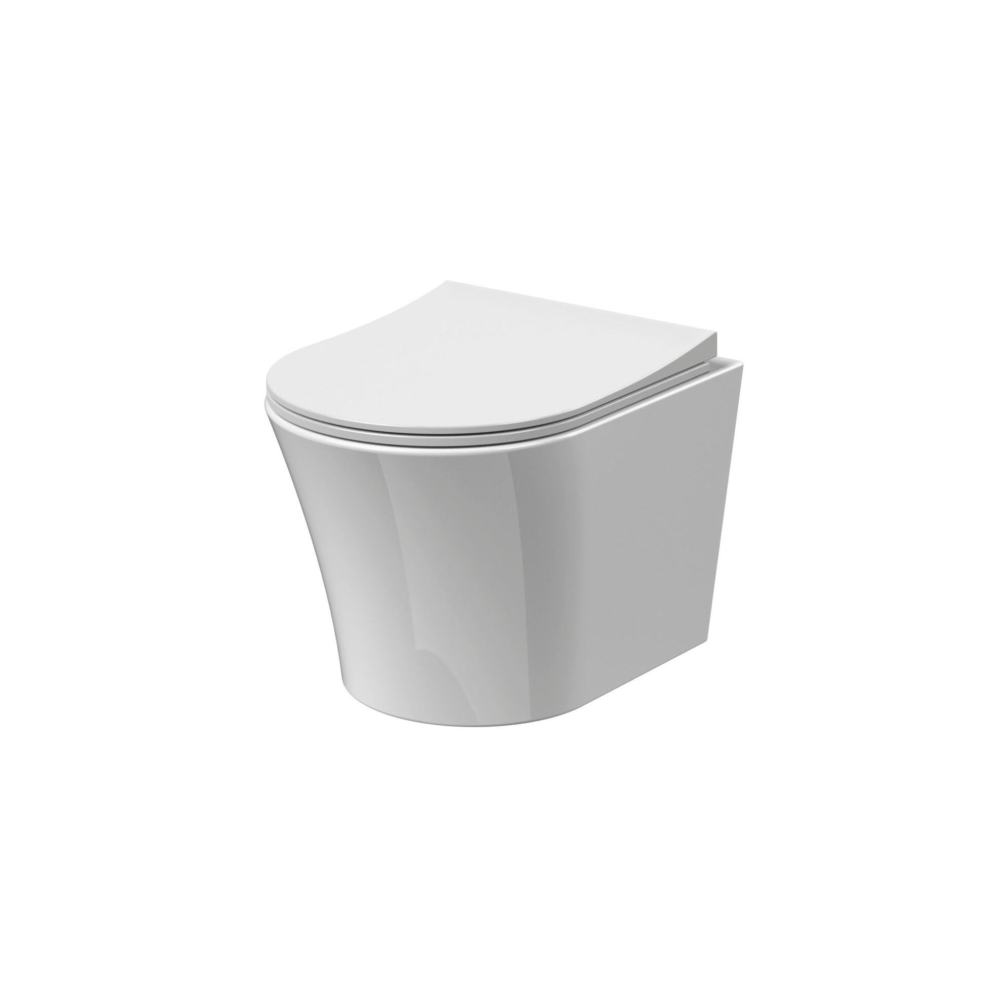 Nui Freya Wall Hung Pan & Soft Close Seat Contemporary White Vitreous China 363x365x475mm - JJ Building Materials