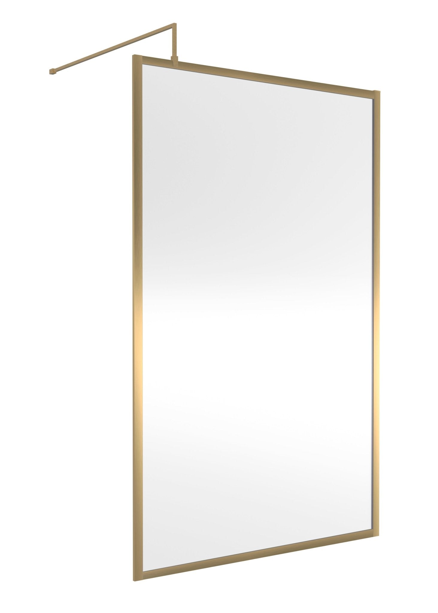 Nui Full Outer Frame Wetroom Screen 1850x1200x8mm Contemporary Brushed Brass Aluminium 1850x1200x13mm - JJ Building Materials