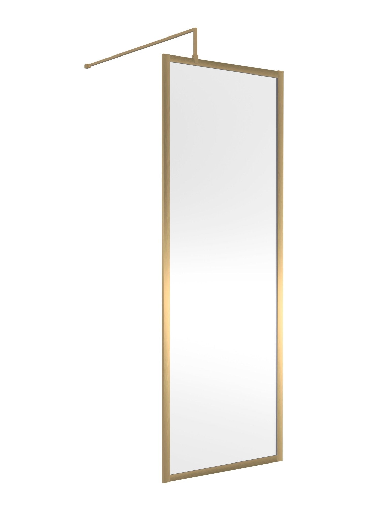 Nui Full Outer Frame Wetroom Screen 1850x700x8mm Contemporary Brushed Brass Aluminium 1850x700x13mm - JJ Building Materials
