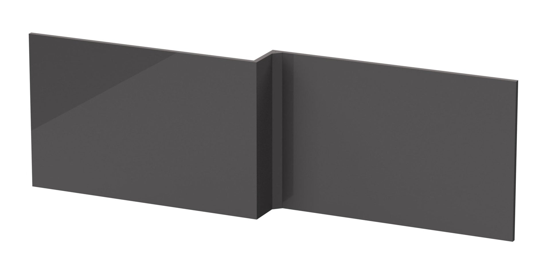 Nui Fusion 1700mm Square Shower Bath Front Panel Contemporary Gloss Grey MFC Gloss 520x1698x163mm - JJ Building Materials