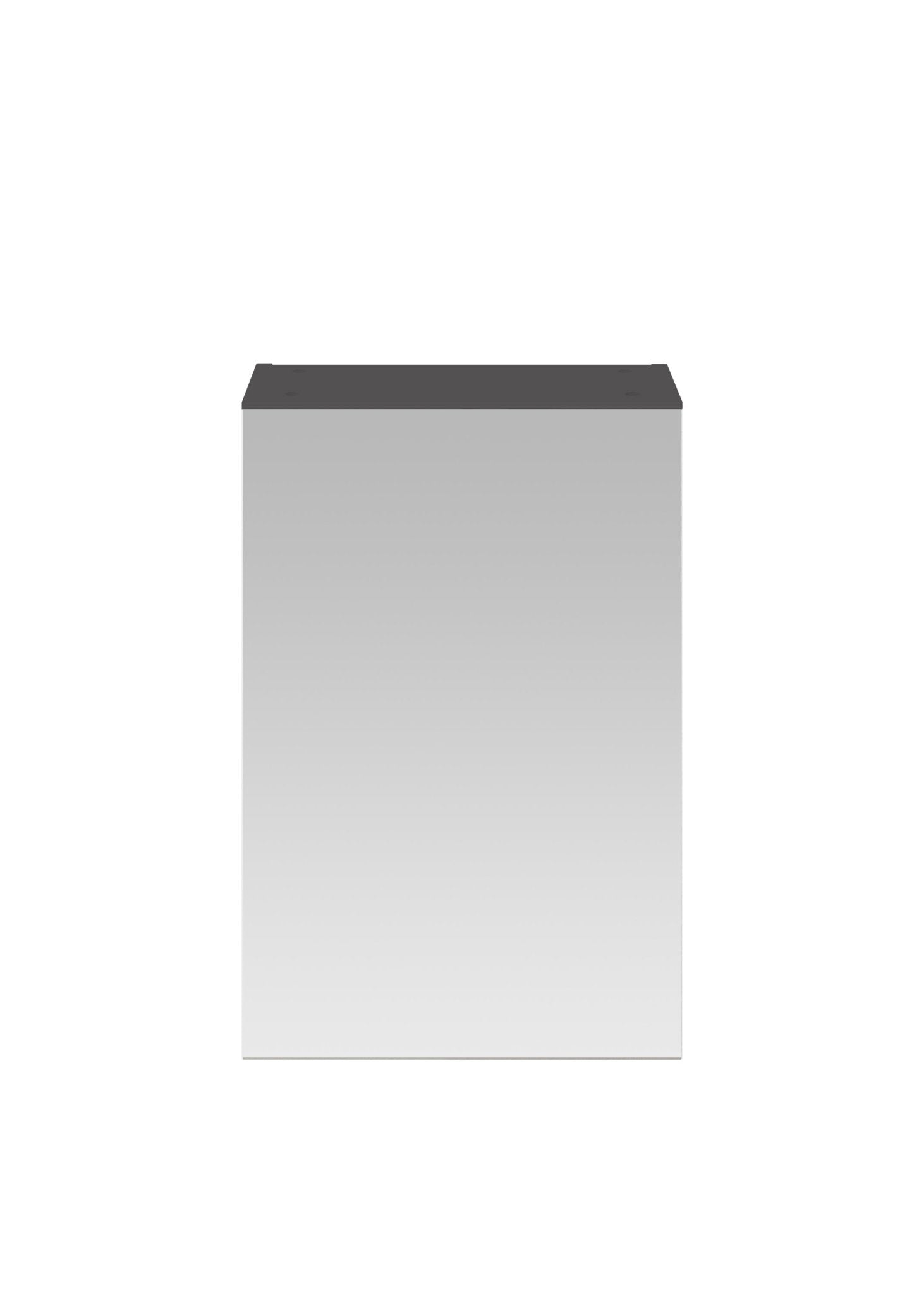 Nui Fusion 450mm Mirror Cabinet Contemporary Gloss Grey MFC Painted Gloss 715x450x182mm - JJ Building Materials