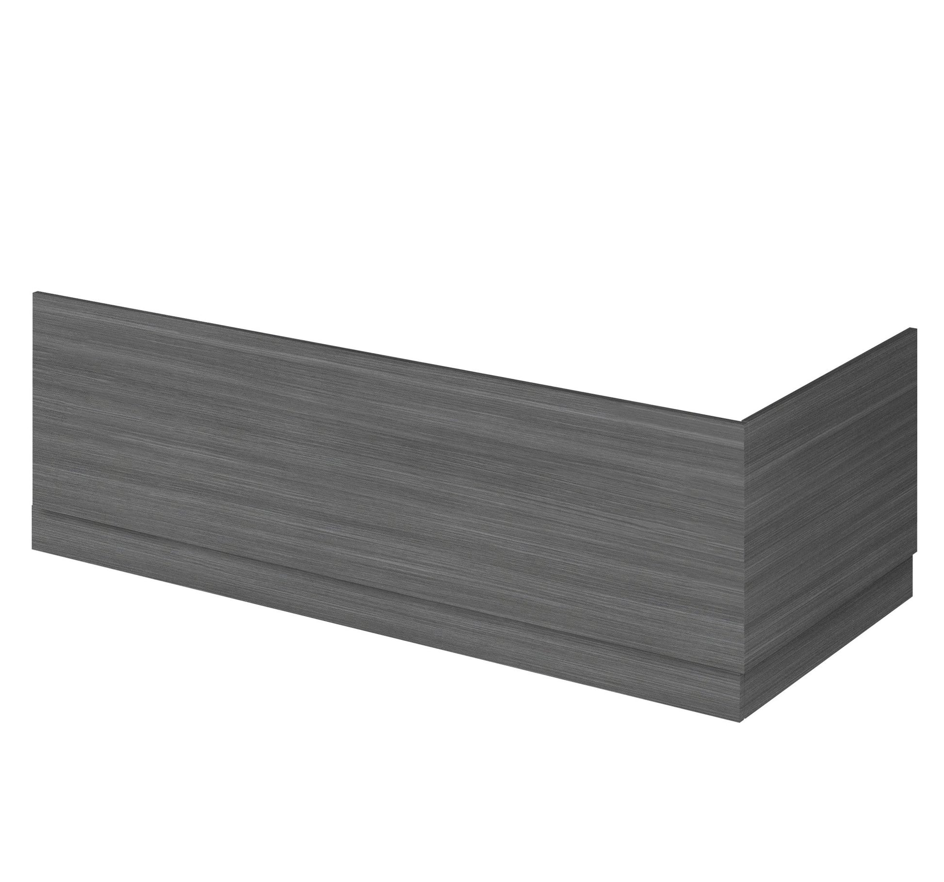 Nui Fusion 700mm Bath End Panel & Plinth Contemporary Anthracite Woodgrain MFC Textured Woodgrain 560x680x36mm - JJ Building Materials