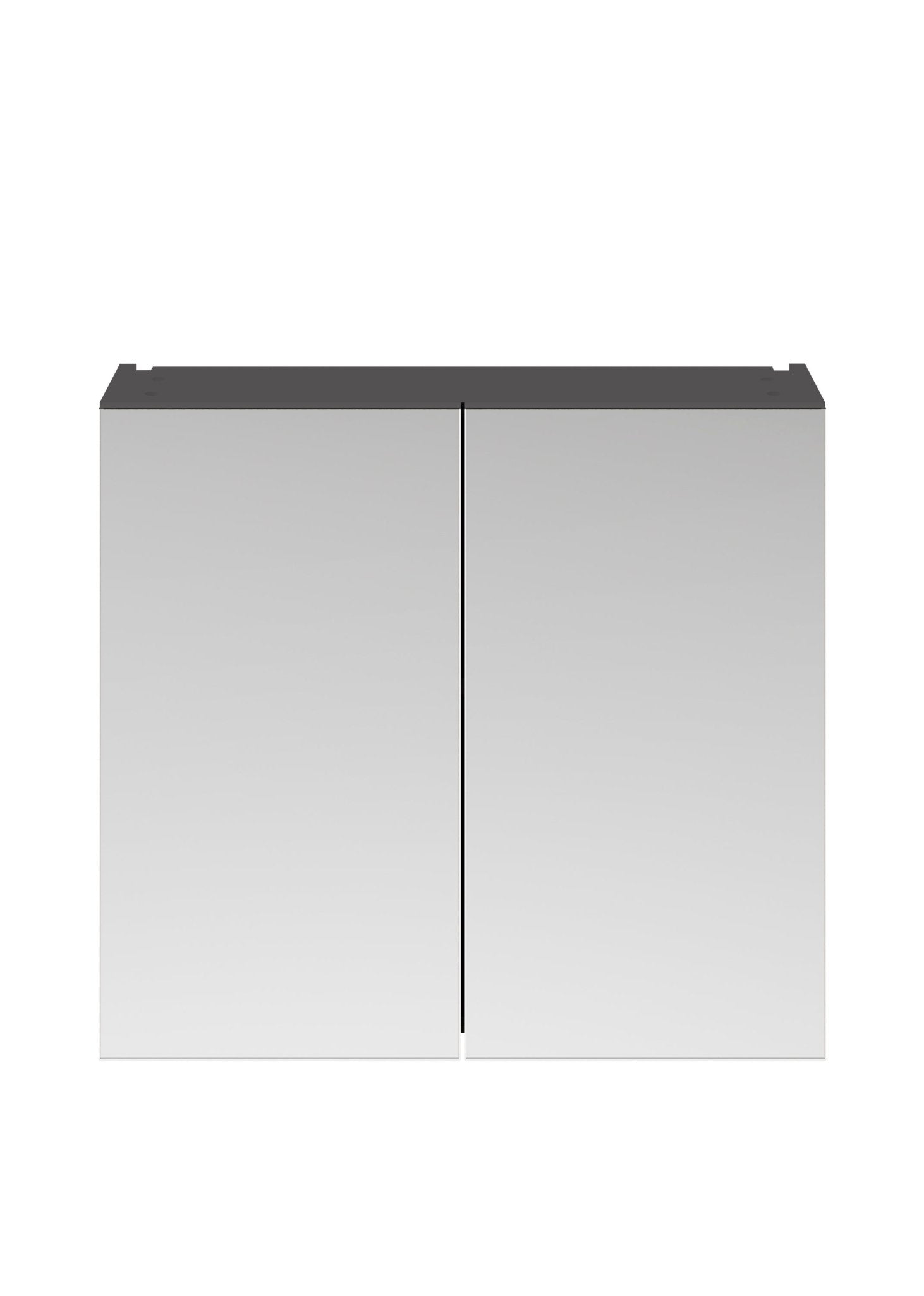 Nui Fusion 800mm Mirror Unit (50/50) Contemporary Gloss Grey MFC Painted Gloss 715x800x180mm - JJ Building Materials