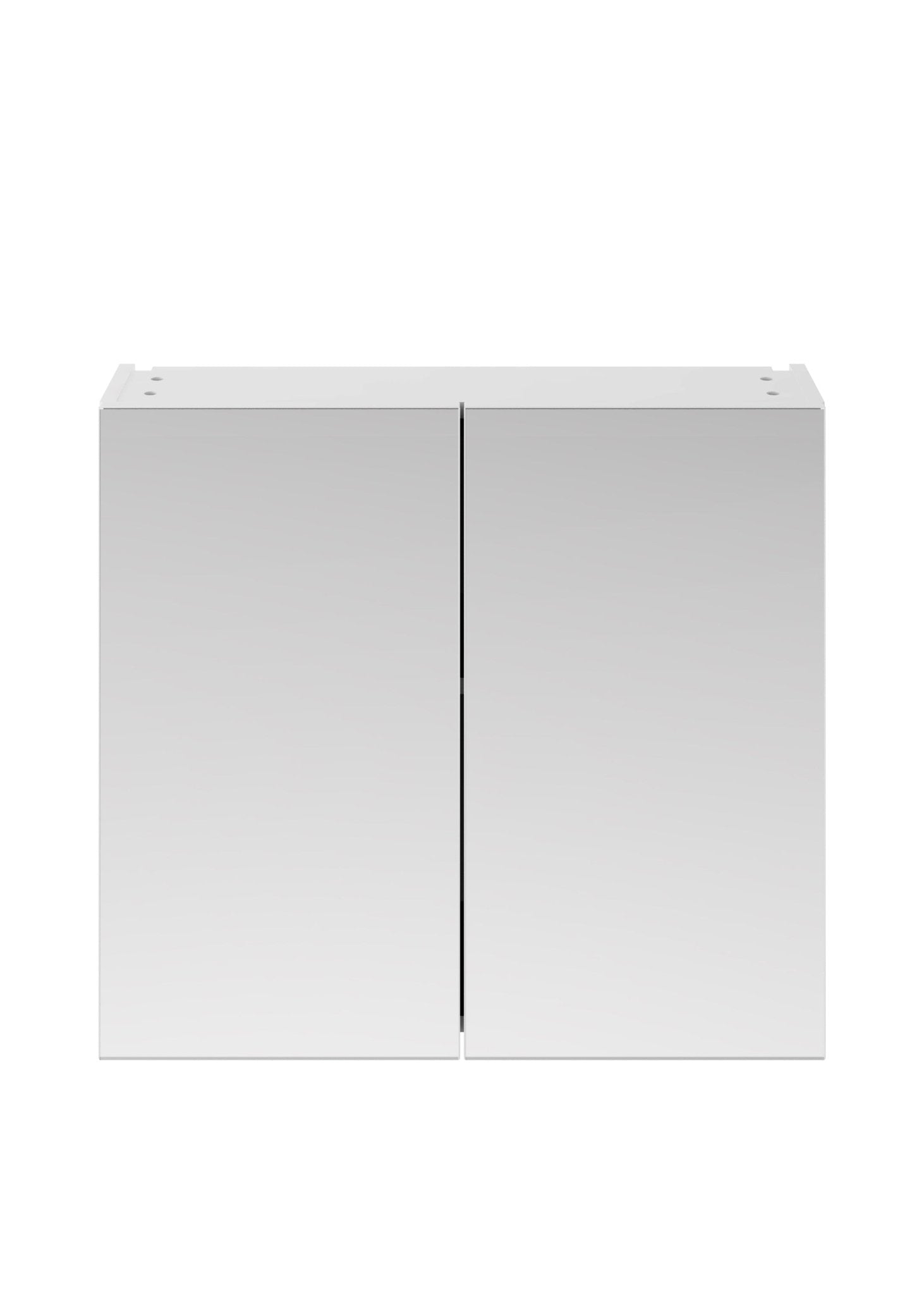 Nui Fusion 800mm Mirror Unit (50/50) Contemporary Gloss White MFC Painted Gloss 715x800x180mm - JJ Building Materials