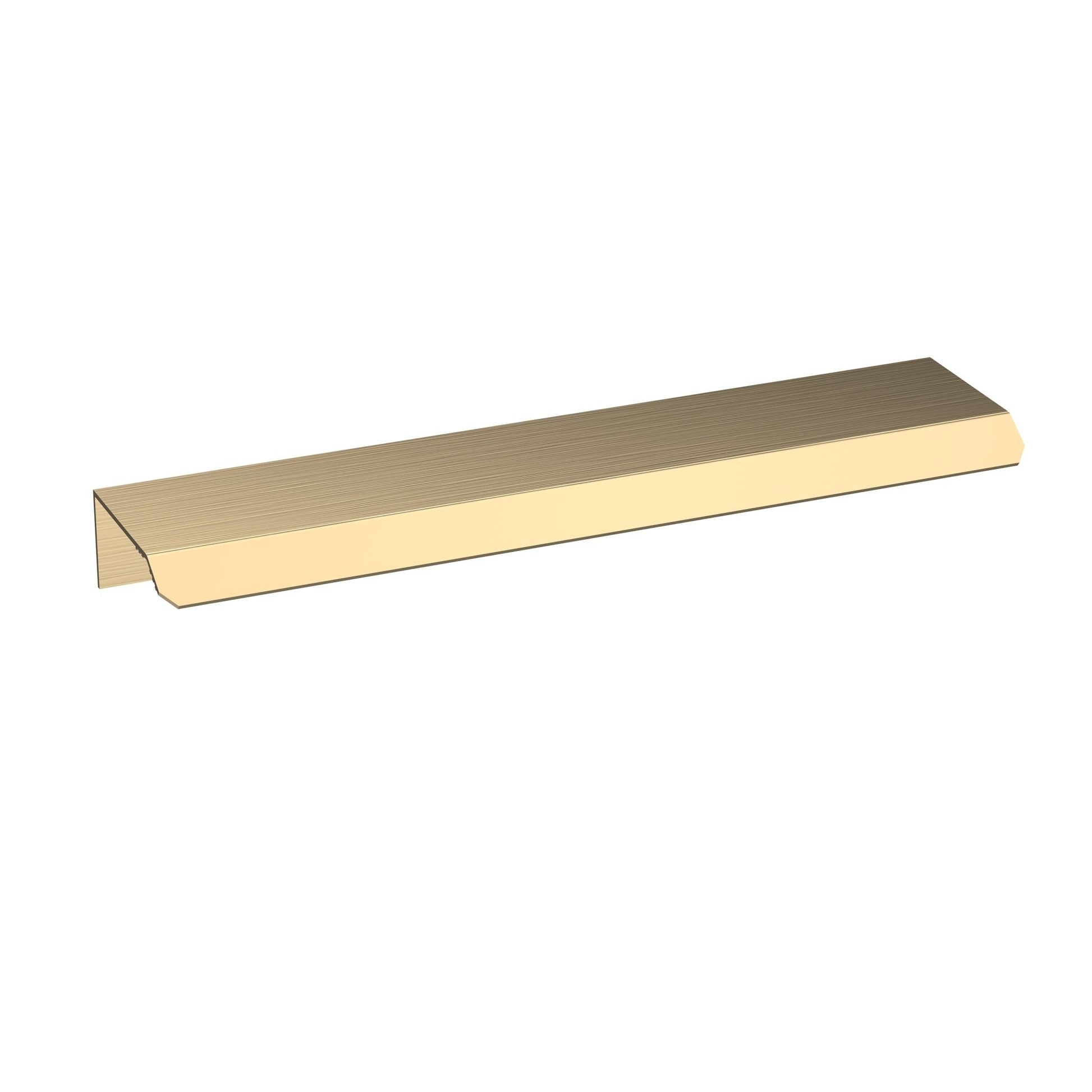 Nui Handles Finger Pull Handle 150mm Contemporary Brushed Brass Aluminium 17x150x36mm - JJ Building Materials