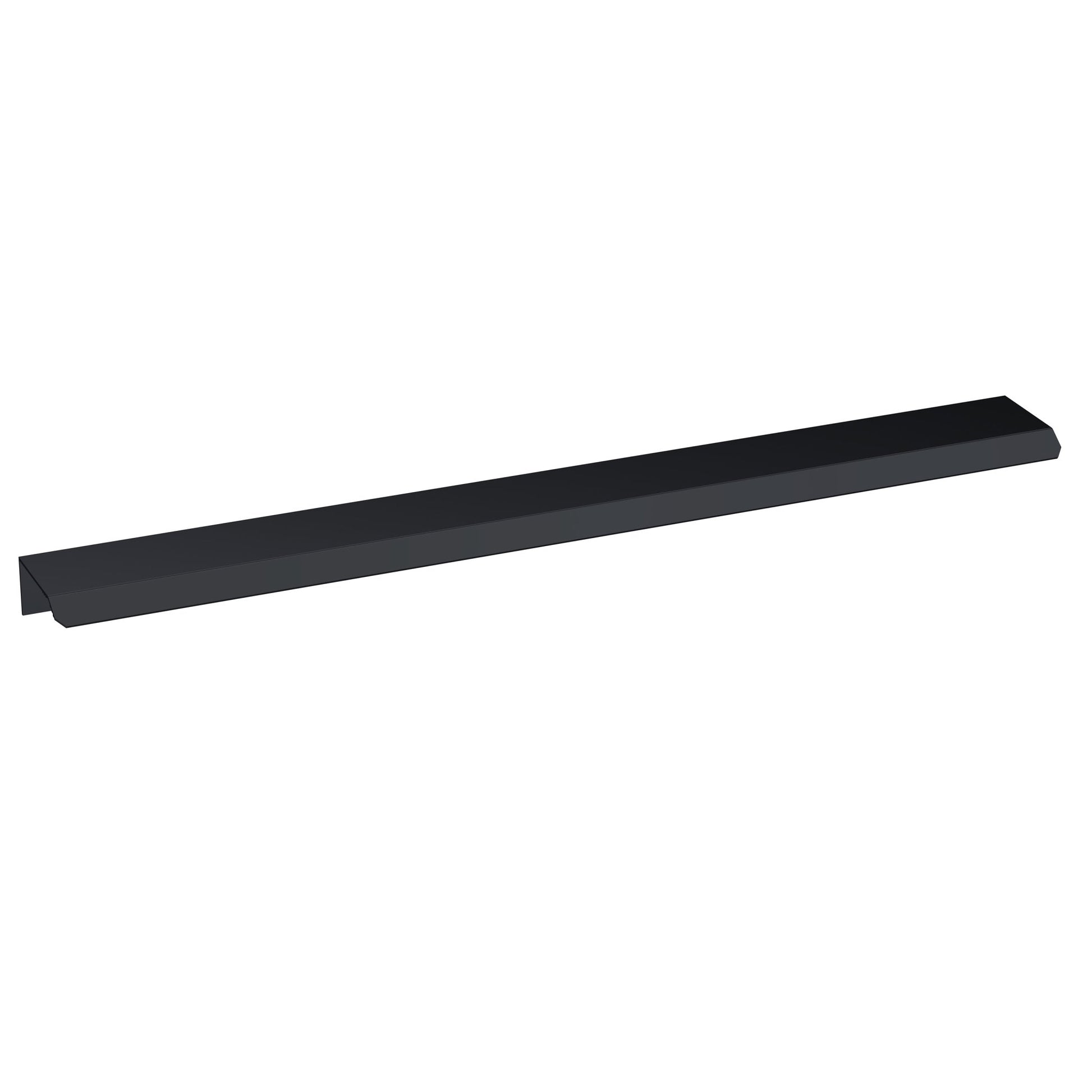 Nui Handles Finger Pull Handle 300mm Contemporary Black Aluminium 17x300x36mm - JJ Building Materials
