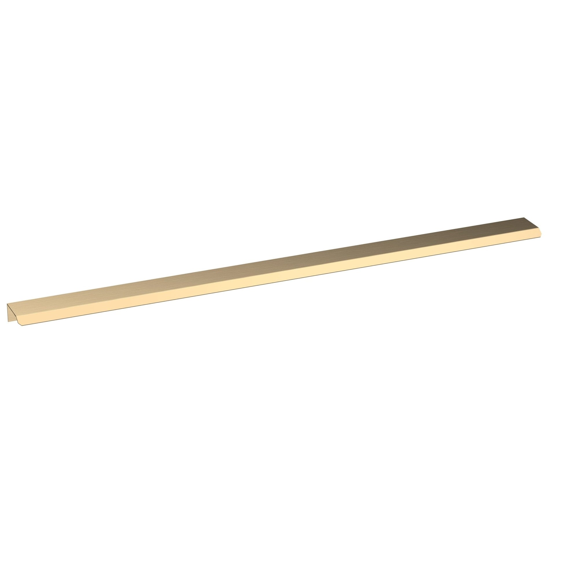Nui Handles Finger Pull Handle 500mm Contemporary Brushed Brass Aluminium 17x500x36mm - JJ Building Materials