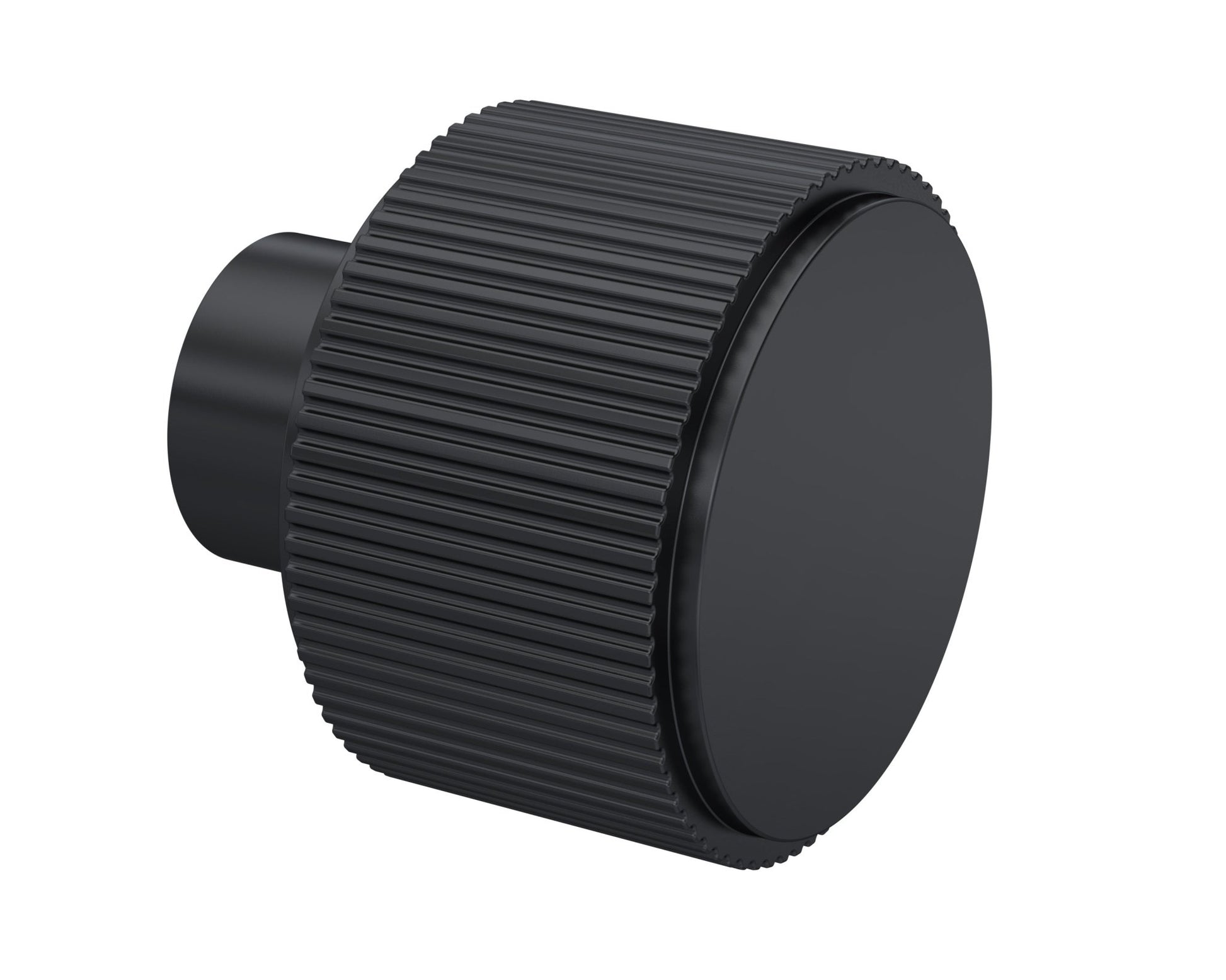 Nui Handles Fluted Furniture Knob Contemporary Matt Black Aluminium 30x30x30mm - JJ Building Materials