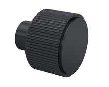 Nui Handles Fluted Furniture Knob Contemporary Matt Black Aluminium 30x30x30mm - JJ Building Materials
