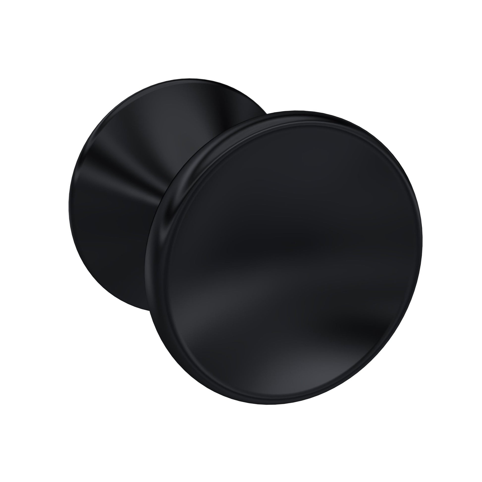 Nui Handles Indented Round Knob Contemporary Black Zamac 30x30x29mm - JJ Building Materials