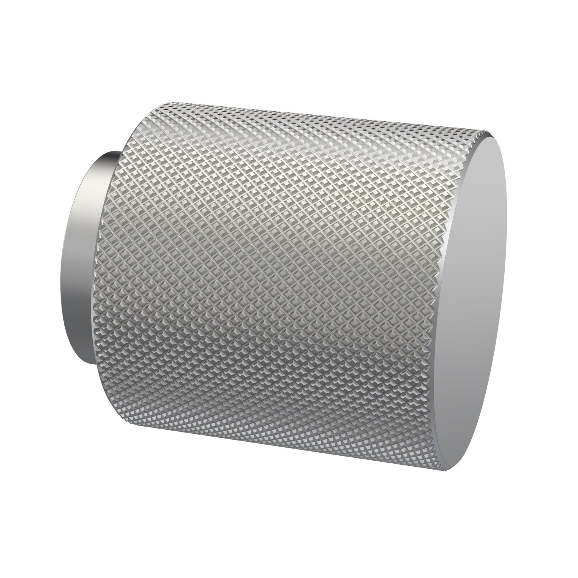 Nui Handles Indented Round Knob Contemporary Satin Nickel Aluminium 30x30x30mm - JJ Building Materials