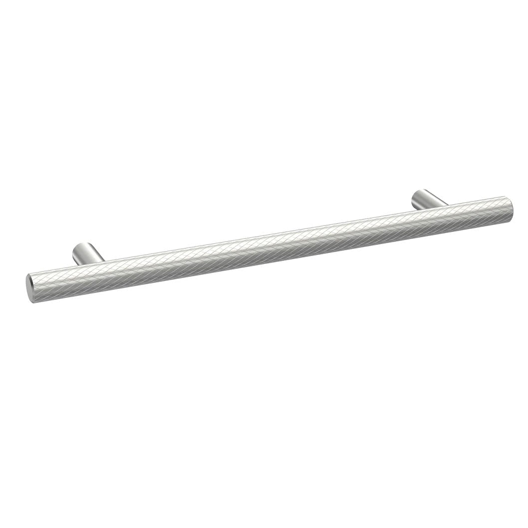 Nui Handles Knurled Bar Handle 160mm Contemporary Chrome Brass 220x12x32mm - JJ Building Materials