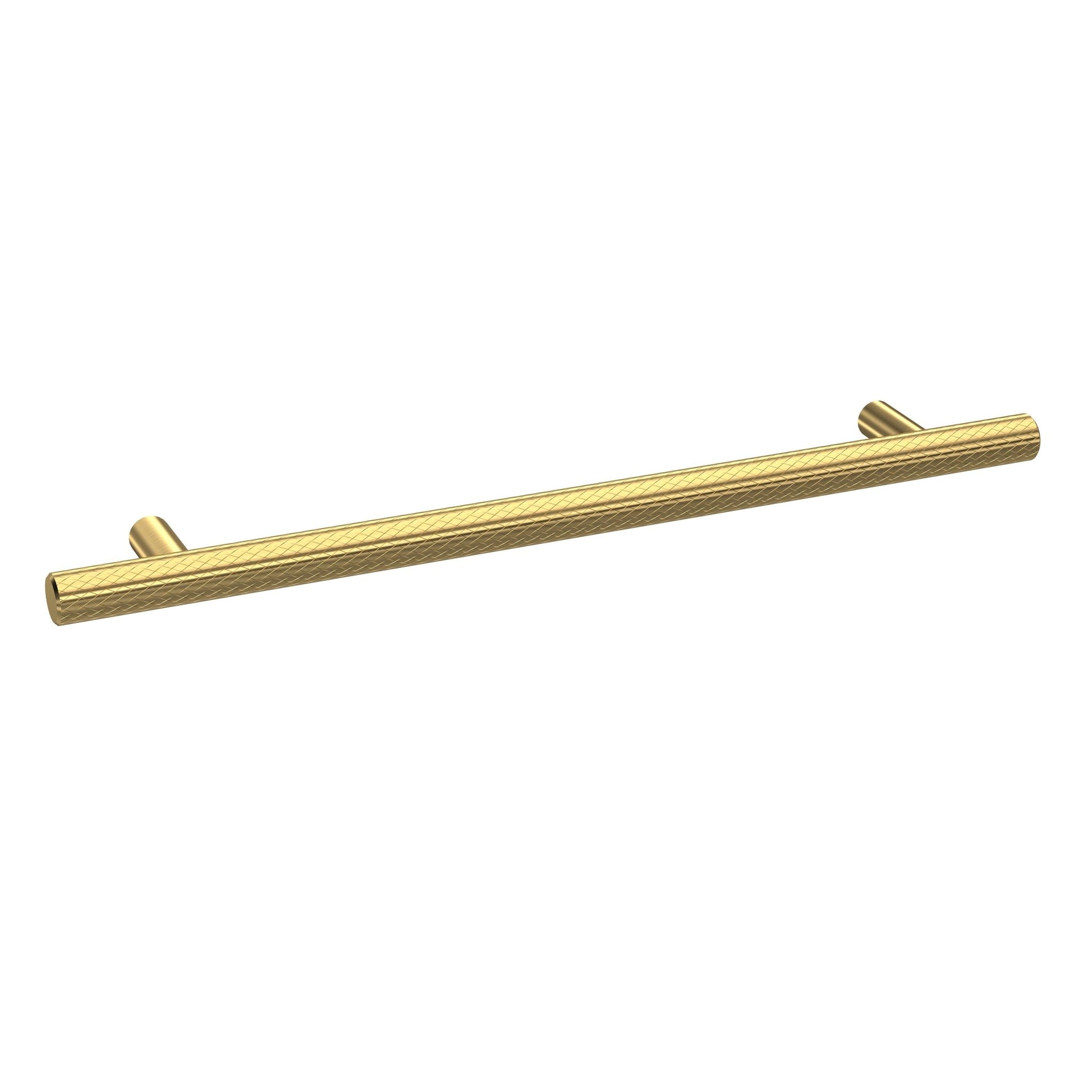 Nui Handles Knurled Bar Handle 192mm Contemporary Brushed Brass Brass 252x12x32mm - JJ Building Materials