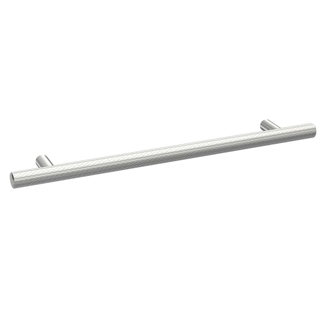 Nui Handles Knurled Bar Handle 192mm Contemporary Chrome Brass 252x12x32mm - JJ Building Materials