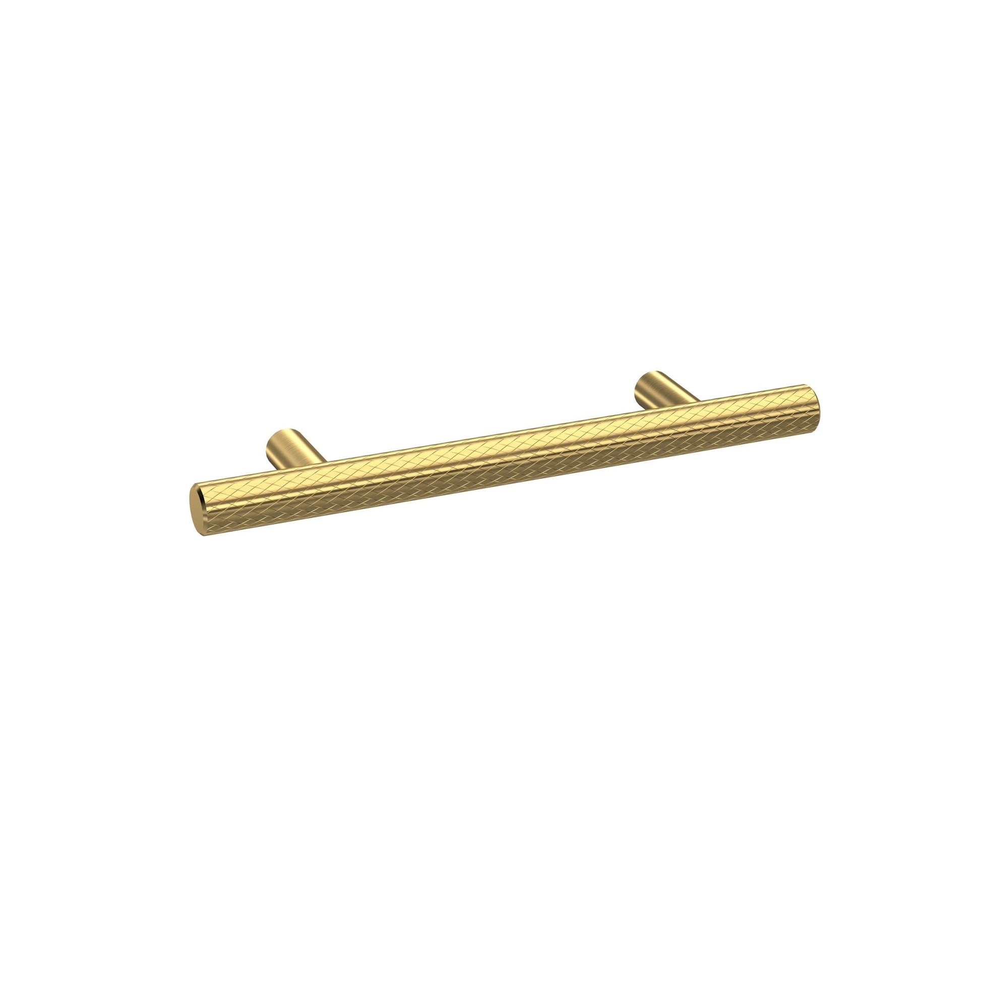 Nui Handles Knurled Bar Handle 96mm Contemporary Brushed Brass Brass 156x12x32mm - JJ Building Materials