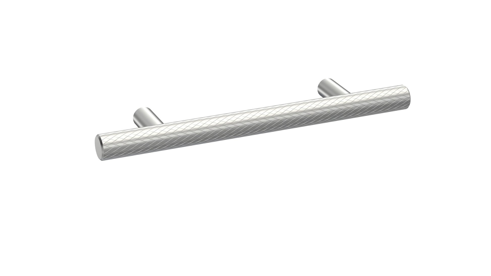 Nui Handles Knurled Bar Handle 96mm Contemporary Chrome Brass 156x12x32mm - JJ Building Materials