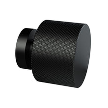 Nui Handles Knurled Round Knob Contemporary Black Aluminium 30x30x30mm - JJ Building Materials