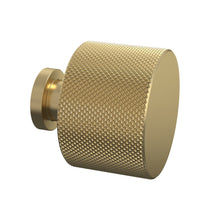 Nui Handles Knurled Round Knob Contemporary Brushed Brass Aluminium 30x30x30mm - JJ Building Materials