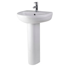 Nui Harmony 500mm Basin & Pedestal Contemporary White Vitreous China 823x500x416mm - JJ Building Materials