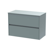 Nui Havana 800mm Wall Hung 2 Drawer Unit & Worktop Contemporary Coastal Grey MFC Smooth Matt 557x805x390mm - JJ Building Materials