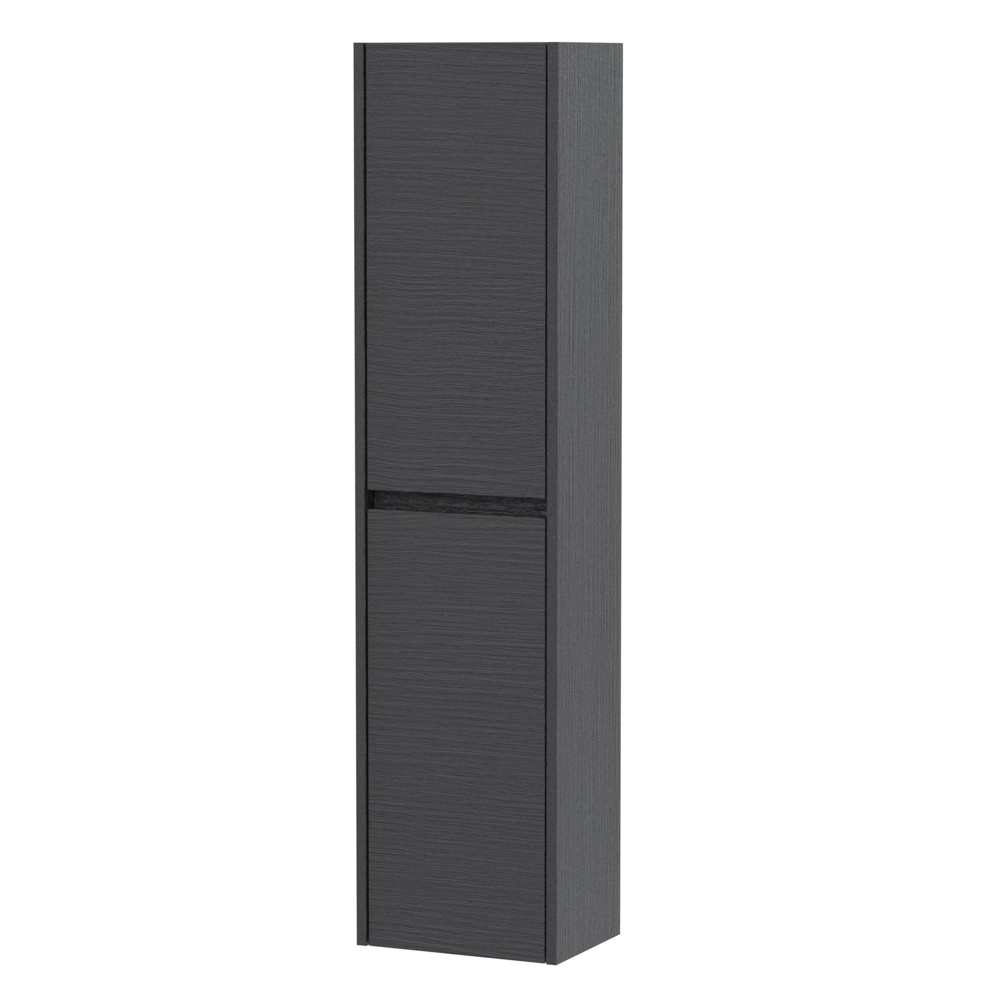 Nui Havana Tall Unit Contemporary Graphite Grey Woodgrain MFC Textured Woodgrain 1433x350x255mm - JJ Building Materials