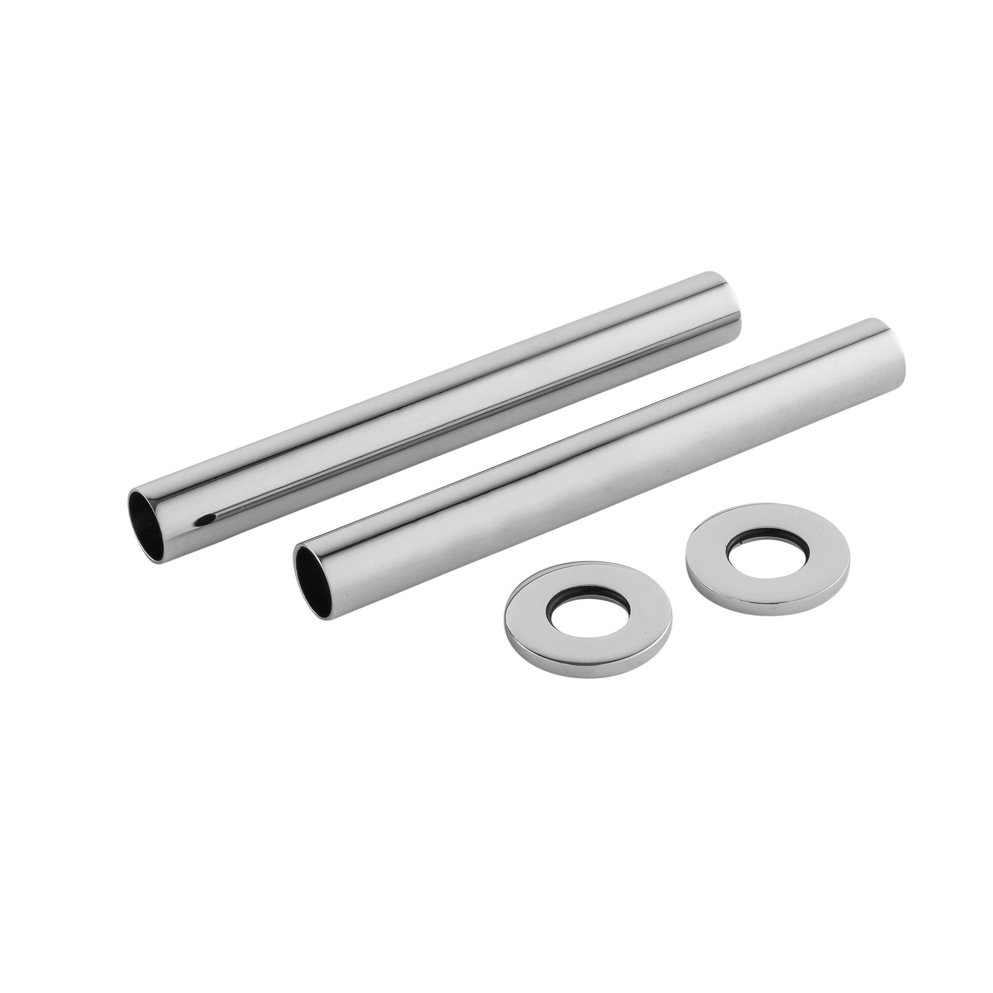 Nui Heating Extras Decorative Chrome Pipes Contemporary Brass 300x15x15mm - JJ Building Materials