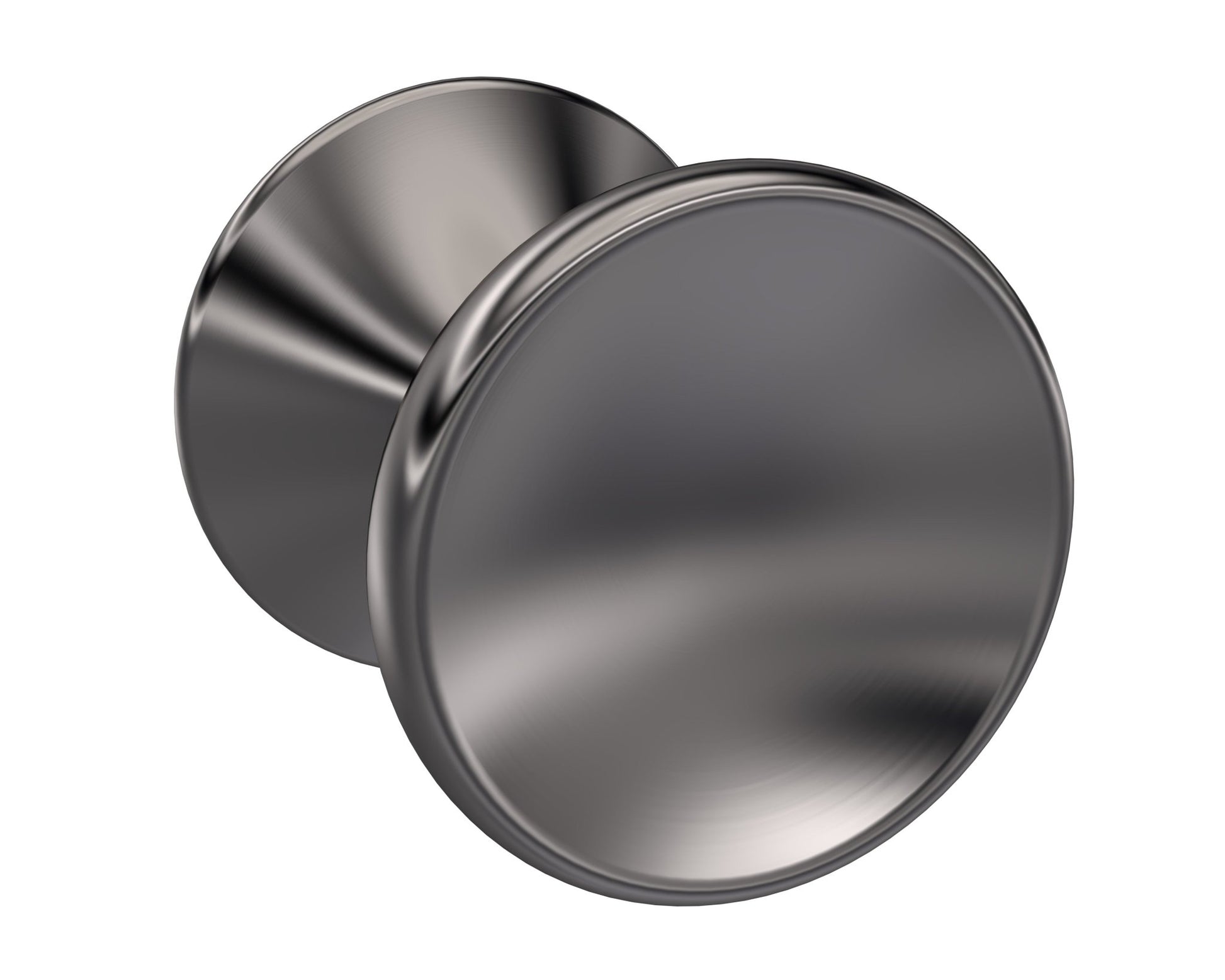 Nui Indented Round Knob Contemporary Brushed Pewter Zamac 30x30x29mm - JJ Building Materials