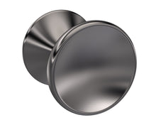 Nui Indented Round Knob Contemporary Brushed Pewter Zamac 30x30x29mm - JJ Building Materials
