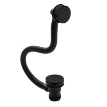 Nui Inset Bath Push Button Waste Contemporary Matt Black Brass - JJ Building Materials