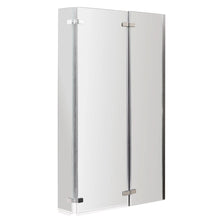 Nui L - shaped Bath Screen Double Hinged Contemporary Chrome Aluminium 1400x812x38mm - JJ Building Materials